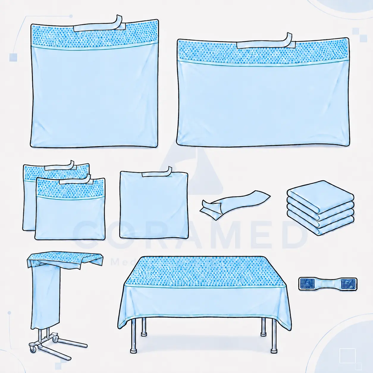 Componente set universal premium ranforsat Coramed pentru chirurgie generală